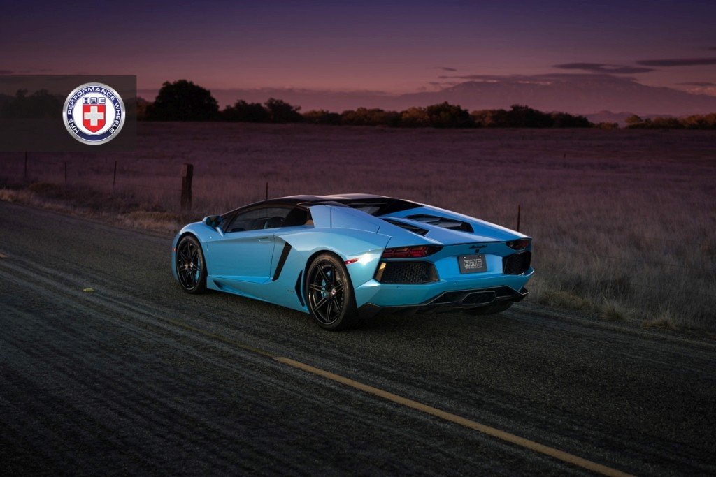 Lamborghini Aventador with HRE RS101 in Satin Black