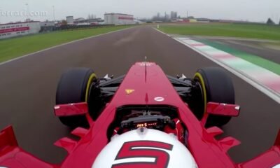 Sebastien Vettel driving a Ferrari F1