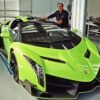 Valentino Balboni with Kris Singh's Veneno Roadster