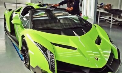 Valentino Balboni with Kris Singh's Veneno Roadster