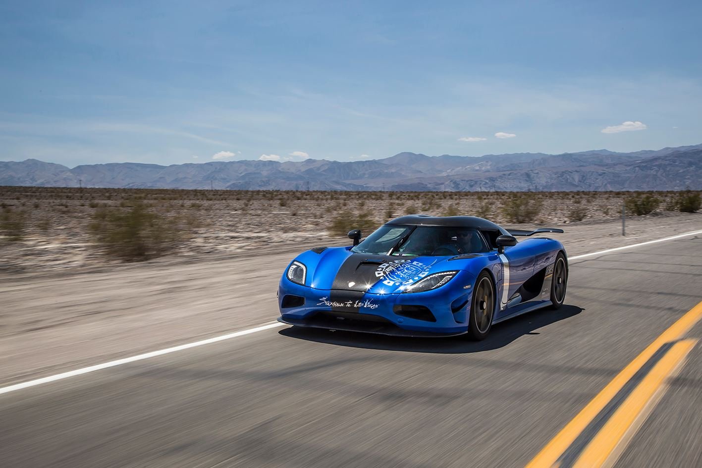Lewis Hamilton in a Koenigsegg Agera HH at Gumball 3000