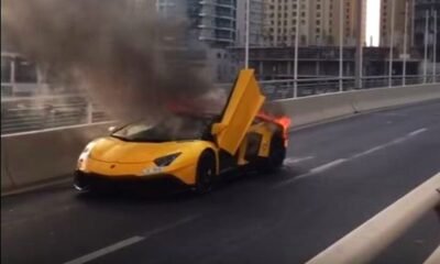 Lamborghini Aventador SV catches fire in Dubai