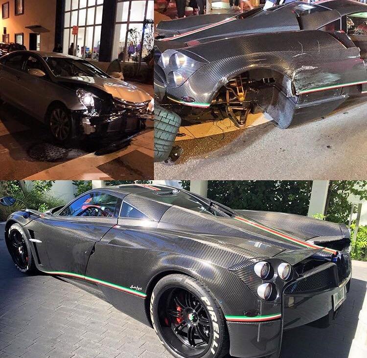 Kris Singh's Huayra La Monza Lisa Crashed in Miami