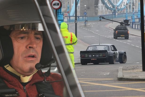 Matt LeBlanc Filming Top Gear with Ken Block in London -2