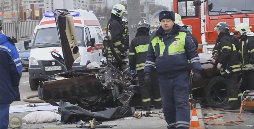 Lamborghini Murcielago crashed in Moscow