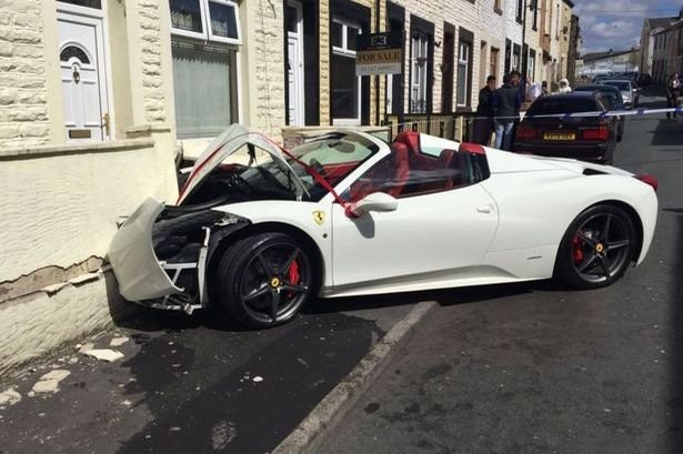 Lord Aleem's Ferrari crashed by newlyweds-1