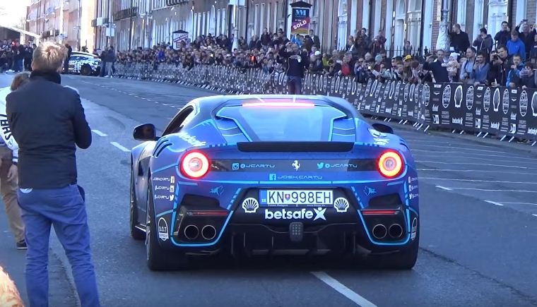 Josh Cartu's Ferrari F12 TDF Burnout Gumball 3000