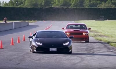 Lamborghini Huracan understeers into a field