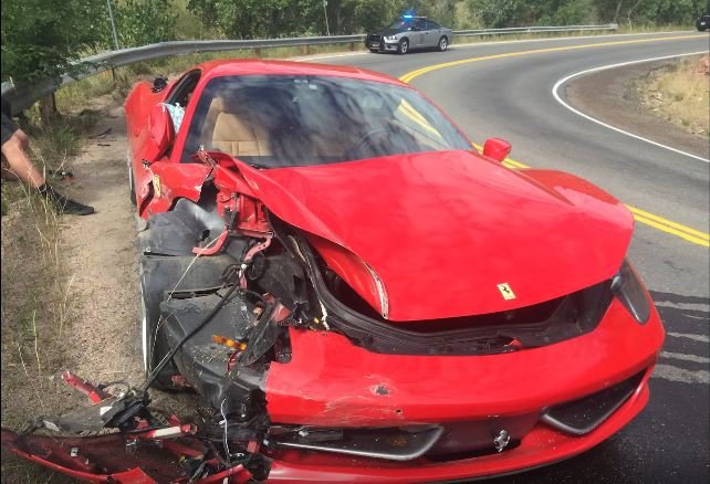 26-year old Subaru owner wrecks a Ferrari 458 Italia