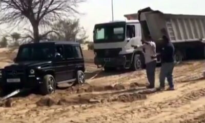 Dubai Crown Price rescues lorry stuck in Desert