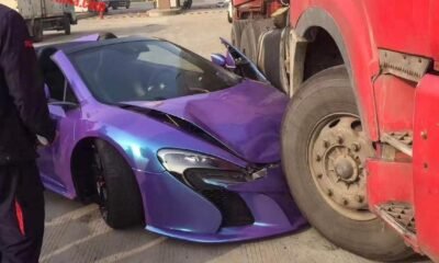 Purple McLaren 650S Spider Crash-China-1