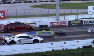 Tesla Model X vs Lamborghini Aventador SV