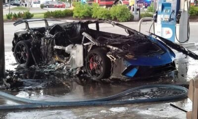 Lamborghini Huracan Performante-Gold Rush Rally-fire-2