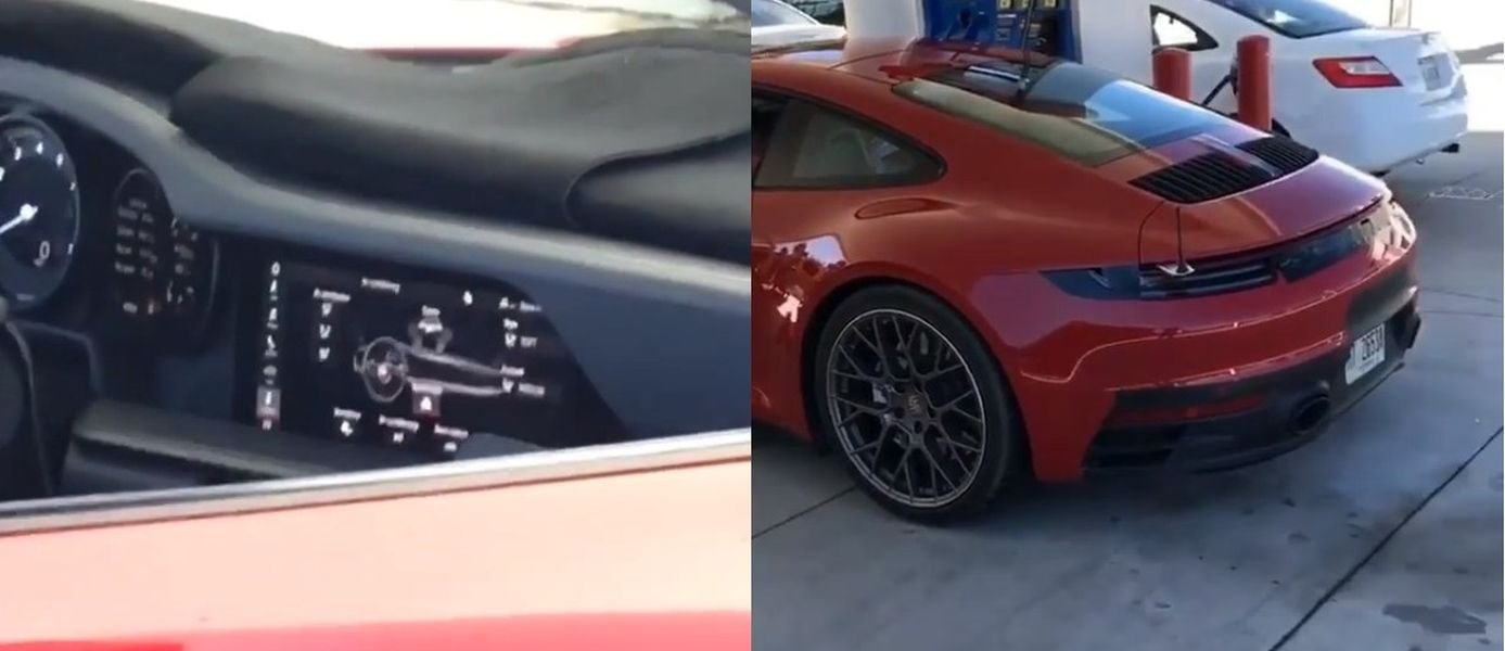 Porsche 911 992 spy shot interior 01 1