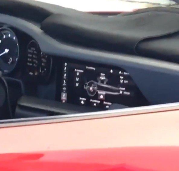 Porsche 911 992 spy shot interior 01