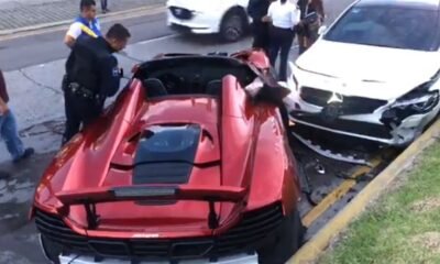 mclaren 650s spider mercedes cla crash mexico