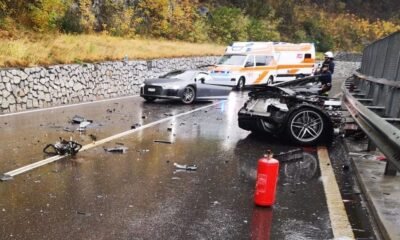 Audi r8 splits into two massive crash 04