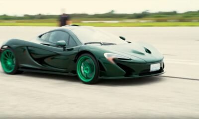 Green McLaren P1-top-speed run