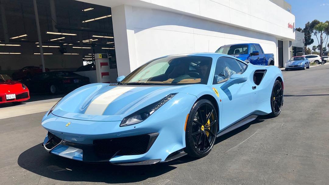 Baby Blue Ferrari 488 Pista-San Diego-4