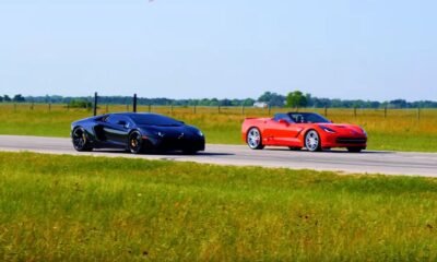 Lamborghini Aventador vs Hennessey HPE750 Corvette C7 Stingray
