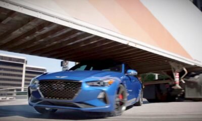Genesis G70-drift-under-trailer