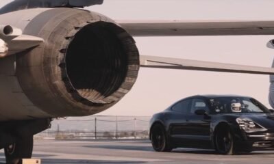 Porsche-Taycan-aircraft-carrier