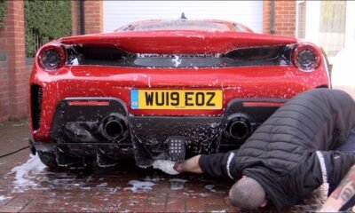 Washing a Ferrari 488 Pista Supercar