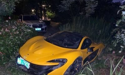 Yellow McLaren P1-Crash-China-1