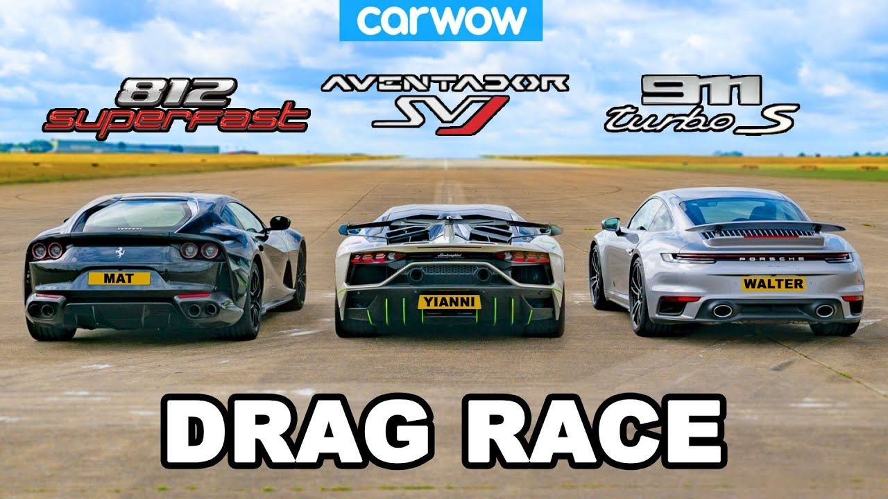 Ferrari 812 Superfast vs Lamborghini Aventador SVJ vs Porsche 911 Turbo S