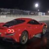 Ferrari F8 Tributo-drag-strip-wheelie