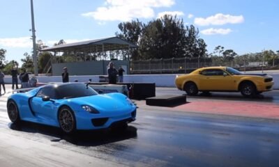 Porsche 918 Spyder versus Dodge Demon-drag race
