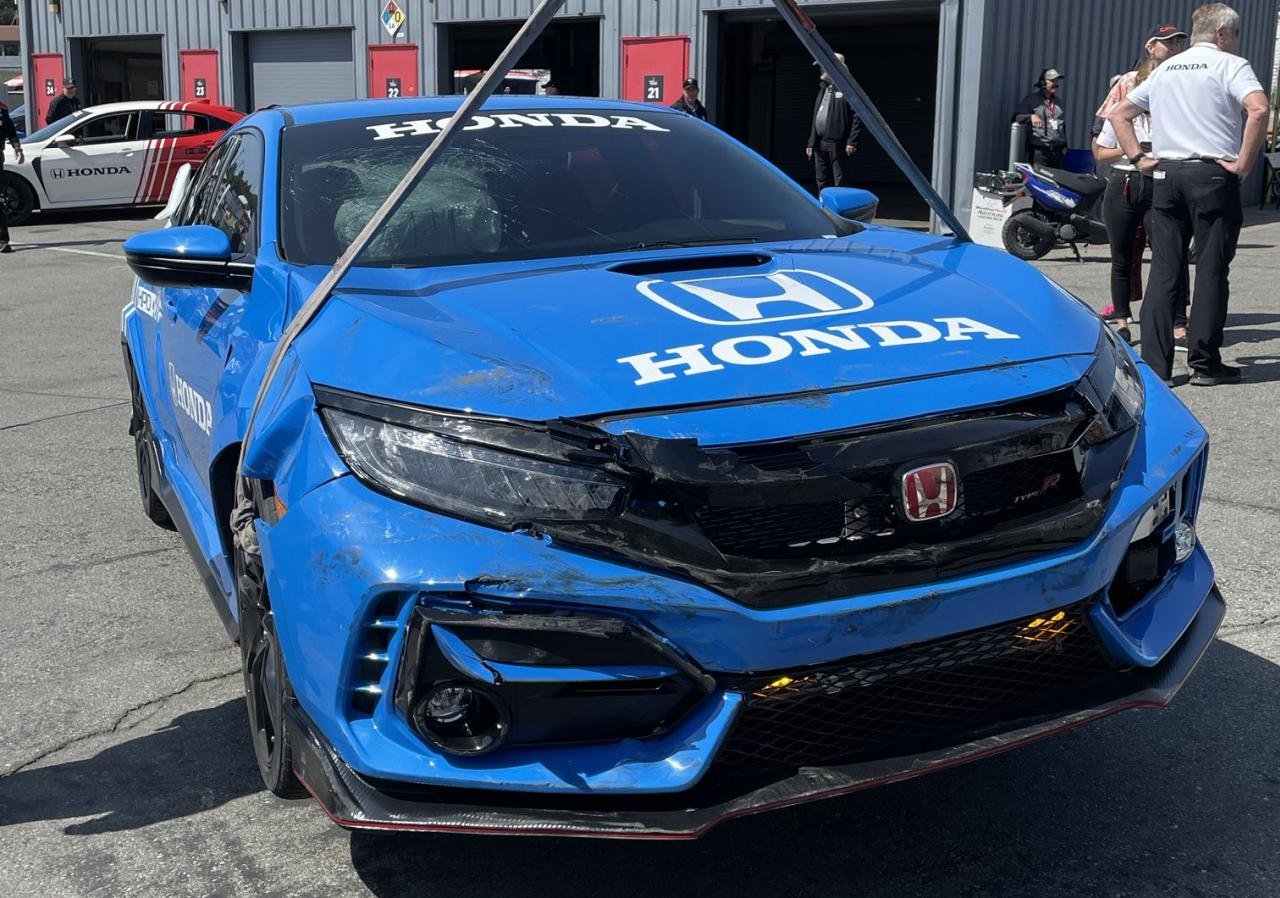 Romain Grosjean Honda Civic pace car crash-Indy car-Laguna Seca