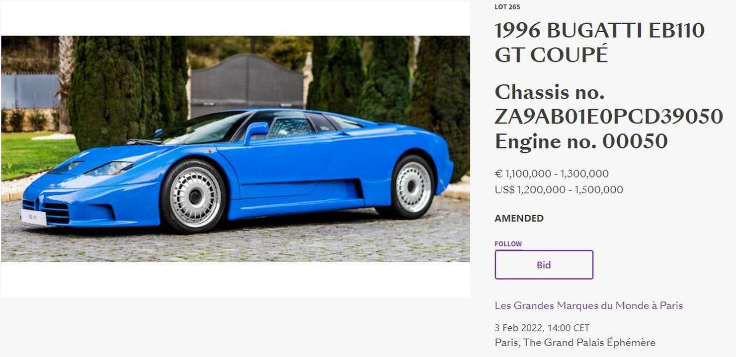 Bugatti EB110 GT-Blue-Bonhams-1