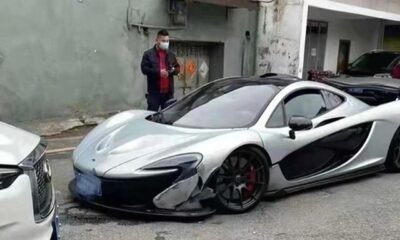 McLaren P1-silver-China-crash