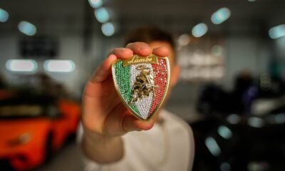 Jewel encrusted Lamborghini badge-Bobby White
