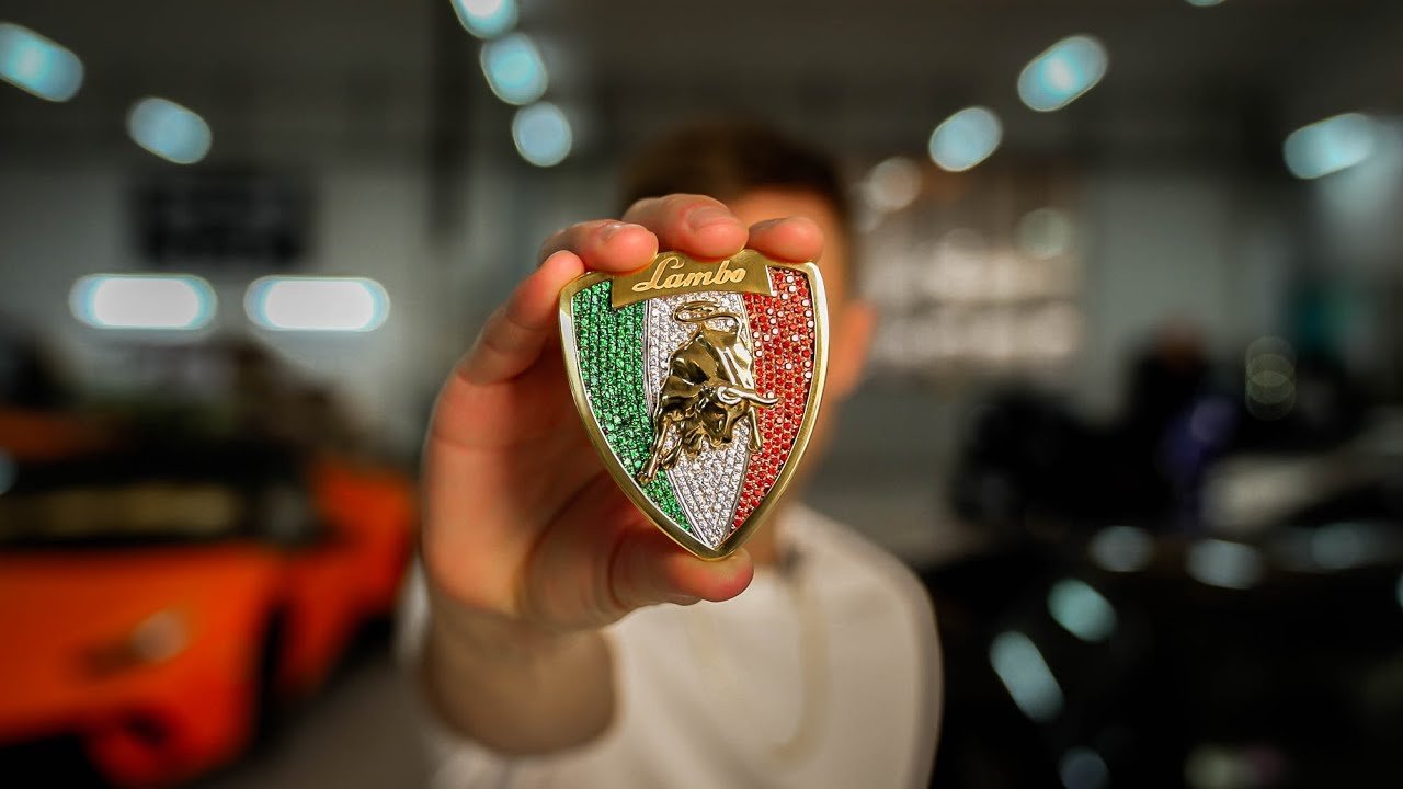 Jewel encrusted Lamborghini badge-Bobby White