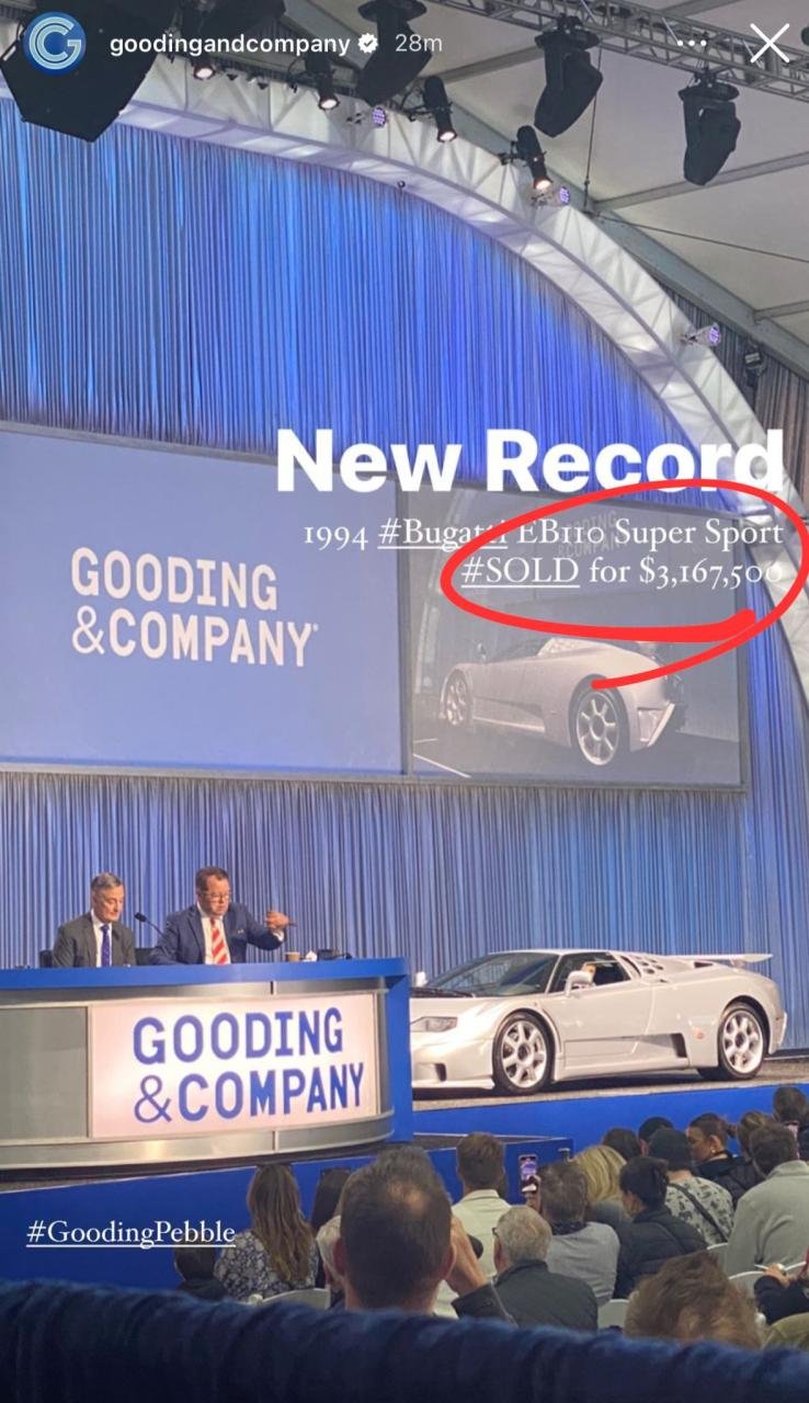 EB110 SS-Gooding auction Pebble Beach