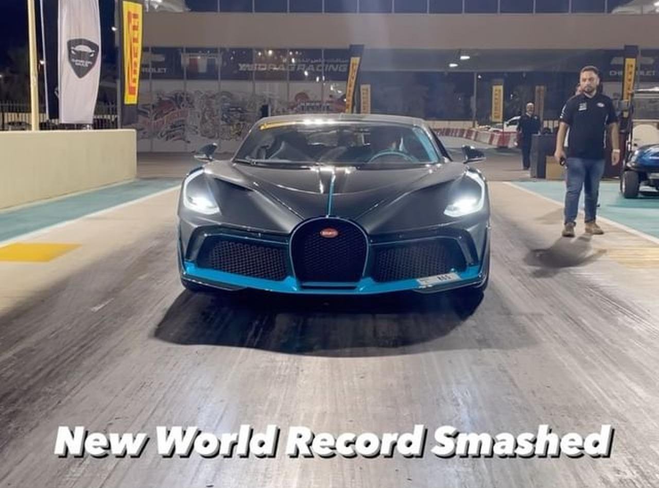 Bugatti Divo quarter-mile world record-Yas Marina
