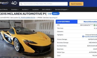 Flood damaged McLaren P1-Copart-hurricane-Ian