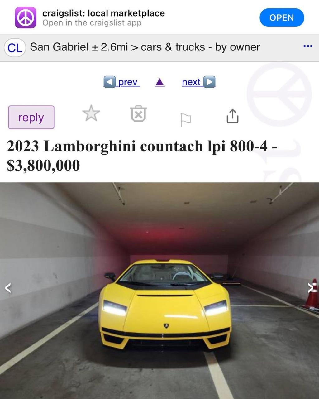 Lamborghini Countach for sale-Craigslist-1
