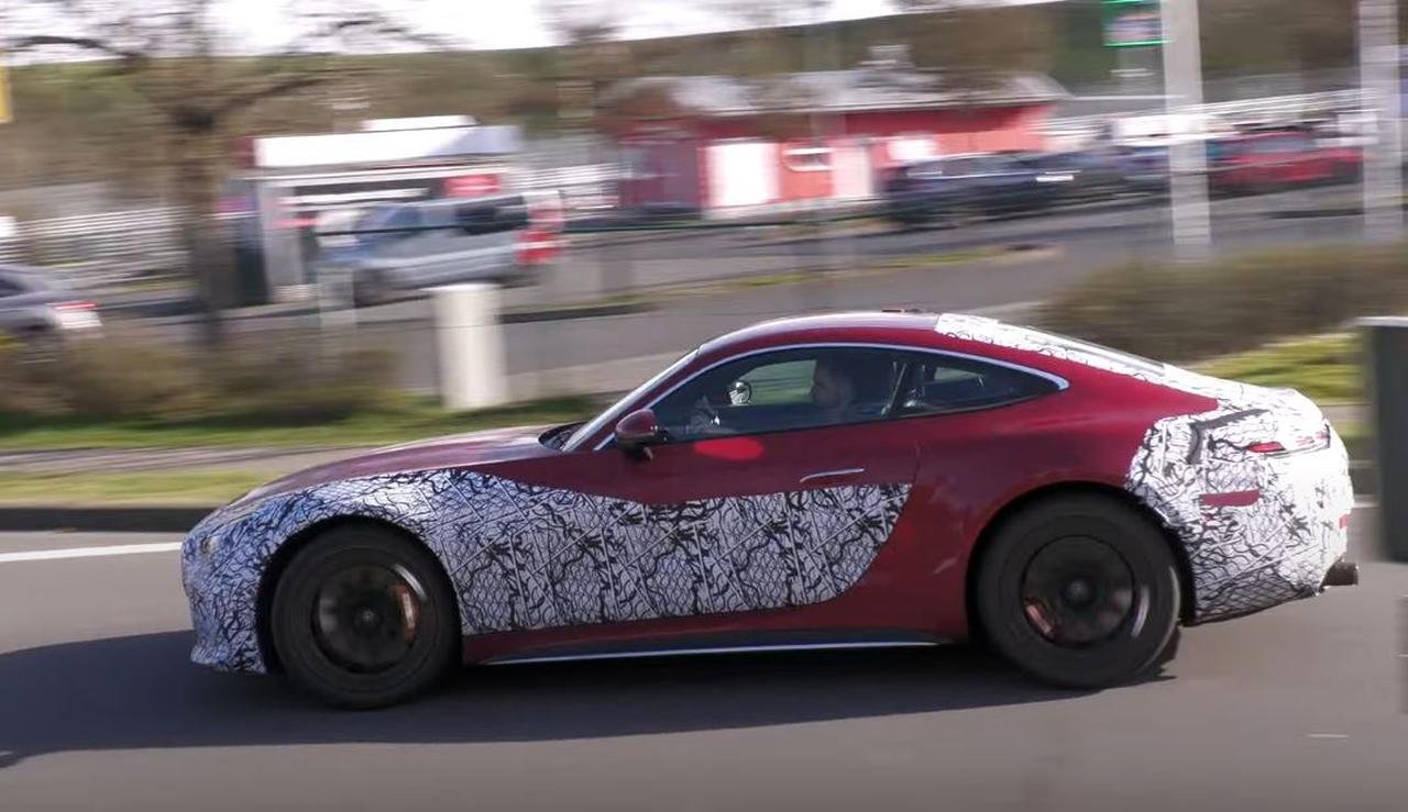 2024 Mercedes-AMG GT hybrid V8 spotted at Nurburgring