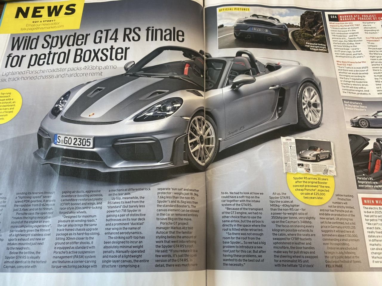 Porsche 718 Cayman GT4 RS Spyder leaked-1