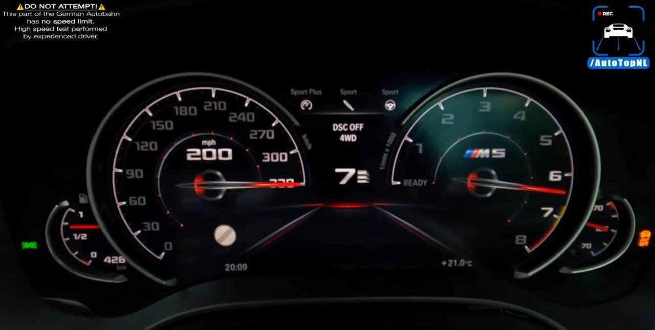 BMW M5 MRVanos-top-speed run