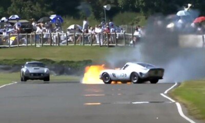 Ferrari 250 GTO-crash-fire-Goodwood Revival-1
