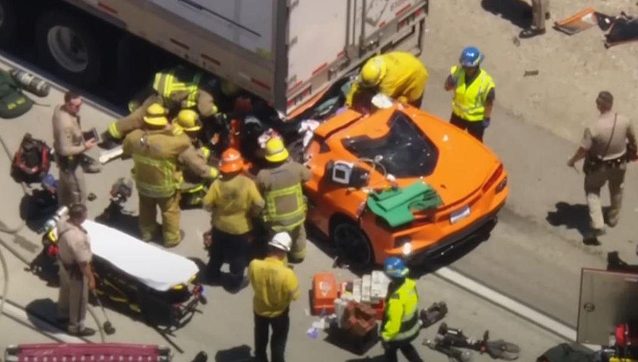 Chevrolet Corvette crash-Los Angeles