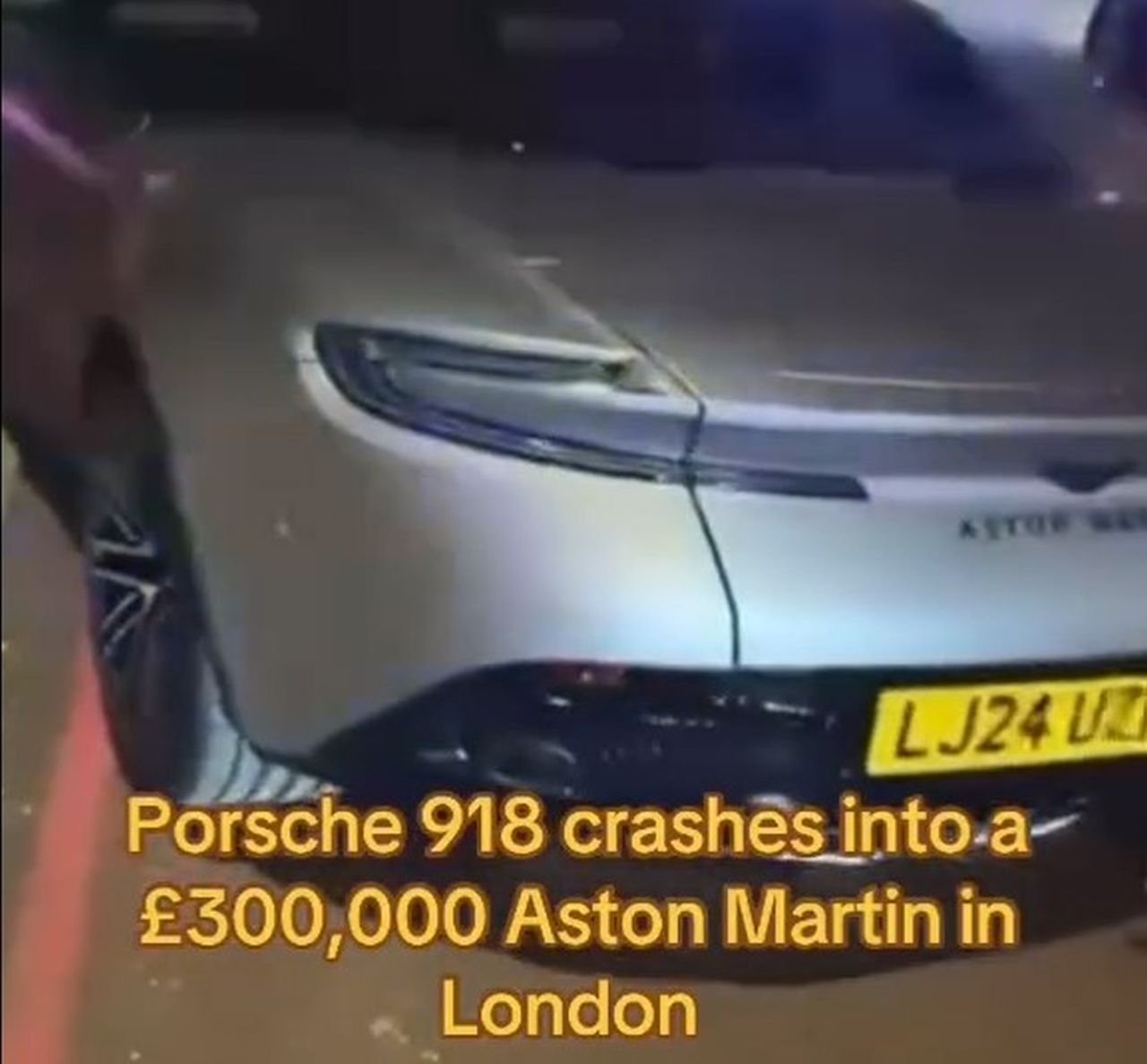 Porsche 918 Spyder-Aston Martin crash-London