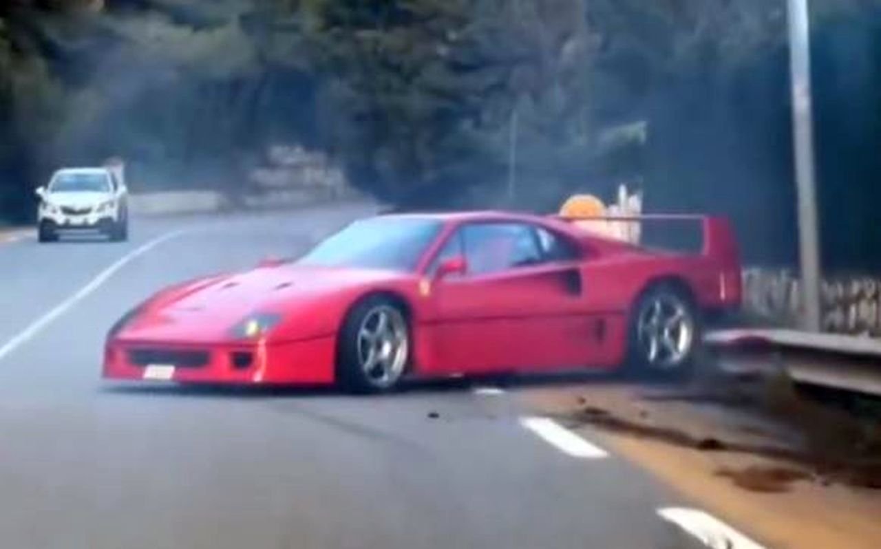 Lando Norris Ferrari F40 crash Monaco