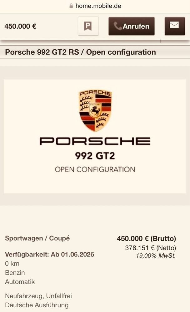 992 Porsche 911 GT2 RS orders