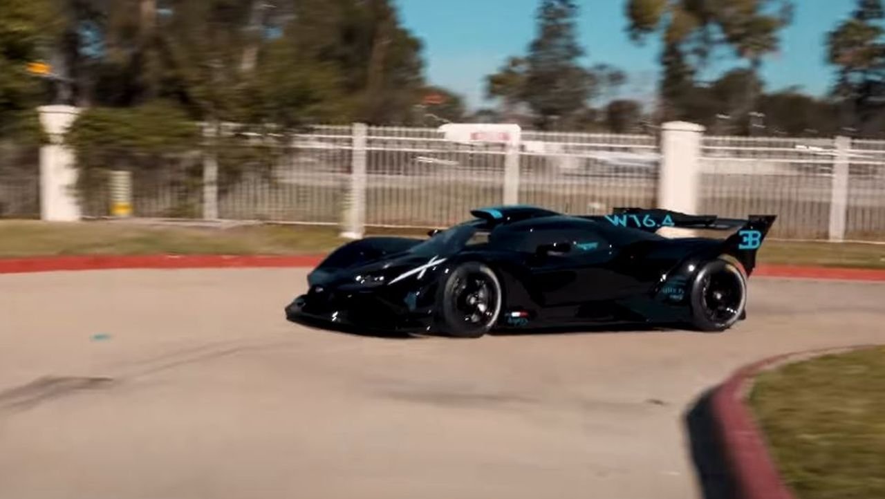 Bugatti Bolide parking lot drive