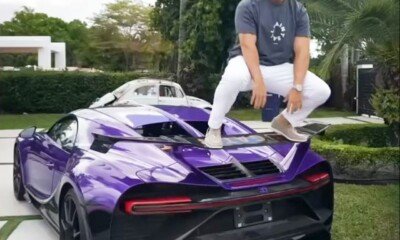 Bugatti Chiron Pur Sport rear wing crack